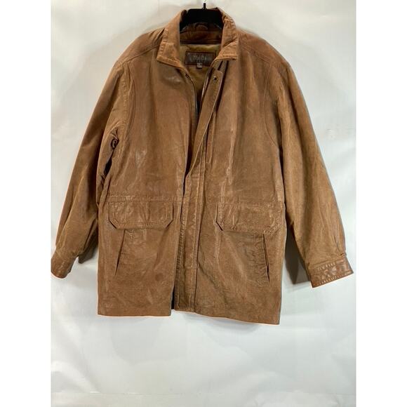 Wilsons Leather Other - WILSONS LEATHER Men's Vintage Brown Leather Zip-Up Jacket SZ L